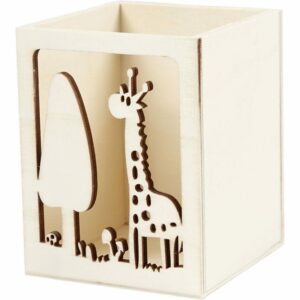 Pennenbakje Hout - Giraffe