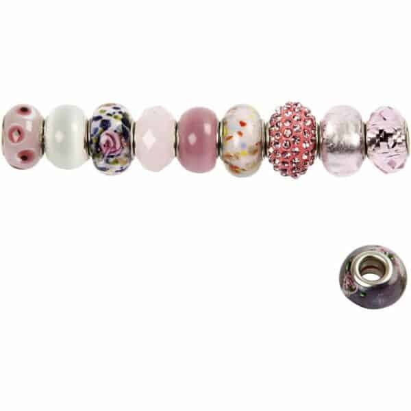 Glas Link Kralen - 10 stuks diverse Rozetinten - Afbeelding 3